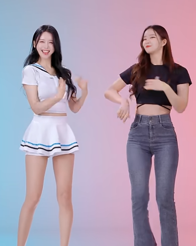 치어리더 몇대장에 꼭 등극하는 인기 치어리더 김진아 와 이아돌의 1000만 영상 ai댄스 함께 했어요